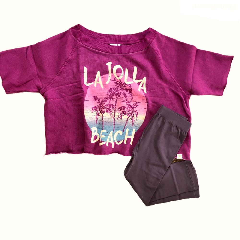 Avocado La Jolla Crop  Top + Pewter Capri Legging
